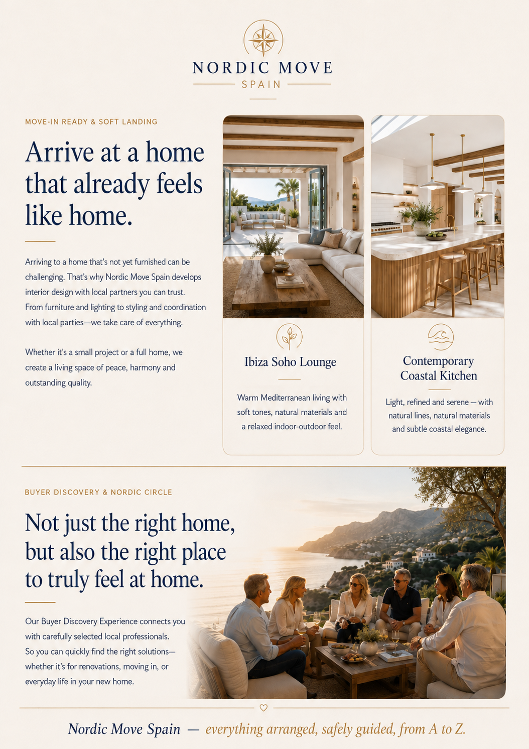 Nordic Move Spain brochure about the Buyer Discovery Experience and Move-In Ready support
